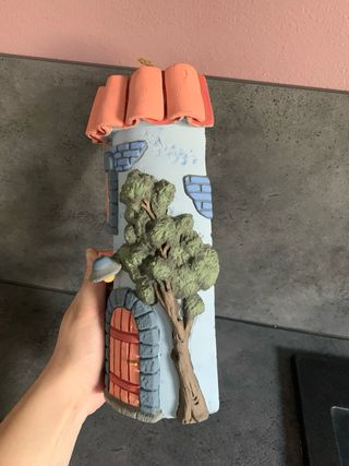 Mattonella in gesso dipinta a mano