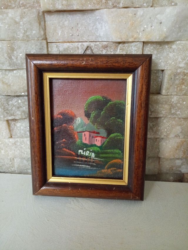 Quadretto con cornice in legno vintage