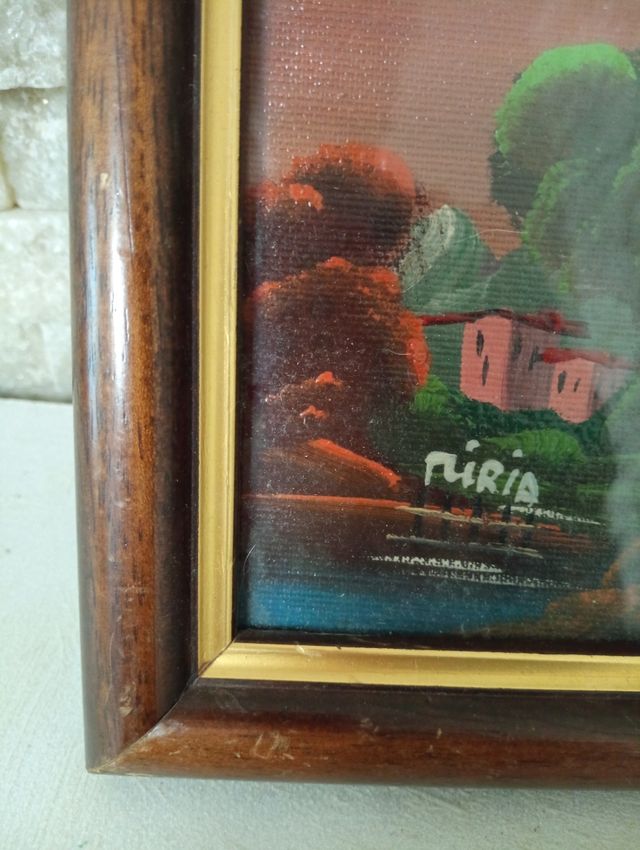 Quadretto con cornice in legno vintage