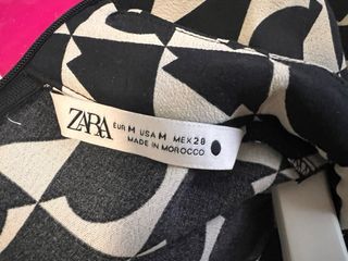 Vastido midi bicolor Zara blanco y negro talla M