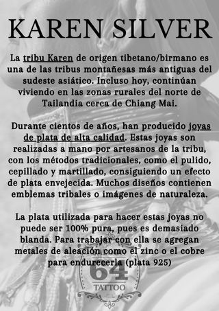 Colgante Tailandia plata Karen tribu