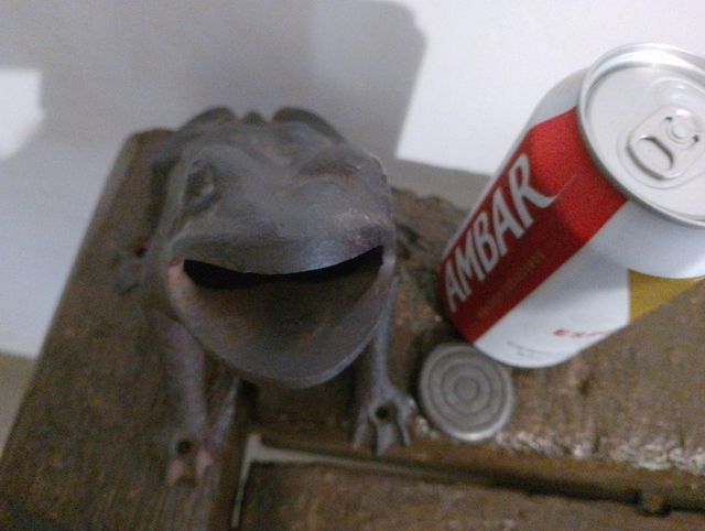 Vecchia rana e patatine