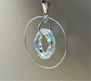 Colgante Swarovski Anillo cósmico en Plata de Ley