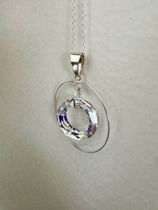 Colgante Swarovski Anillo cósmico en Plata de Ley