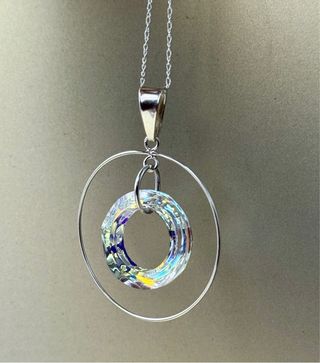 Colgante Swarovski Anillo cósmico en Plata de Ley