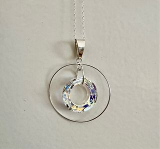 Colgante Swarovski Anillo cósmico en Plata de Ley