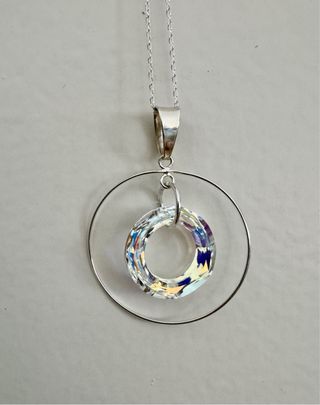 Colgante Swarovski Anillo cósmico en Plata de Ley