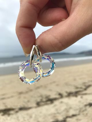 Colgante Swarovski Anillo cósmico en Plata de Ley