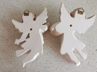 2 Figuras de Ángeles con pan de oro