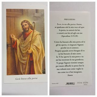 100 santini holy card " Gesù bussa alla porta " Eg