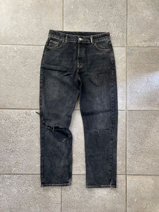 Jeans Neri Over Collusion con strappi Uomo