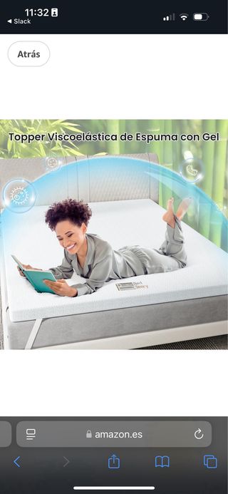 Topper viscolástica 150x190x6cm