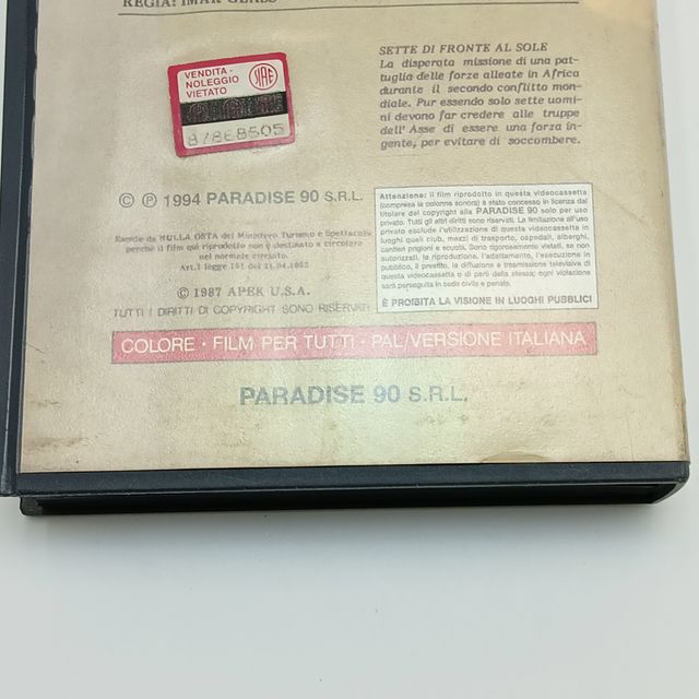 VHS Videocassetta 7 di Fronte al Sole in Italiano