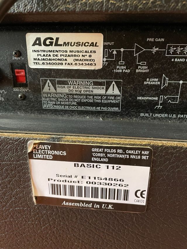 PEAVEY 112 COMBO AMPLIFICADOR ALTAVOZ 12”-REBAJADO