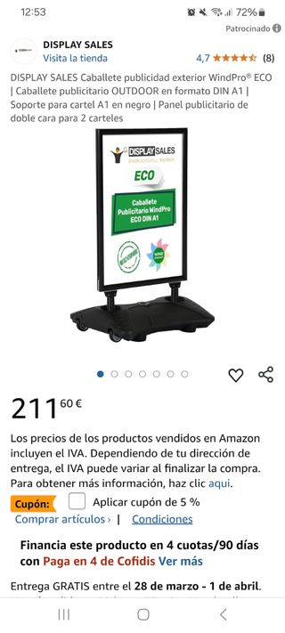 Base stand publicitario
