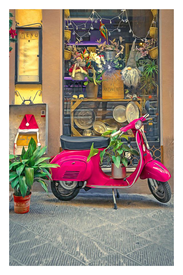 Quadro poster fotografico vinatage con Vespa 