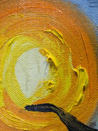 Cuadro estilo Van Gogh paisaje oleo pintado a mano