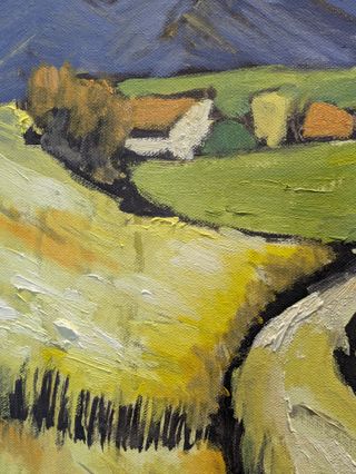 Cuadro estilo Van Gogh paisaje oleo pintado a mano