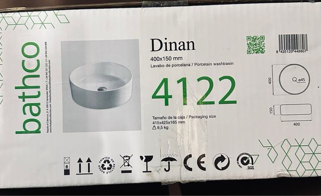 Lavabo de sobreponer DINAN blanco   porcelanico 