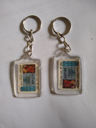 Llavero con bilete de loteria de metacrilato