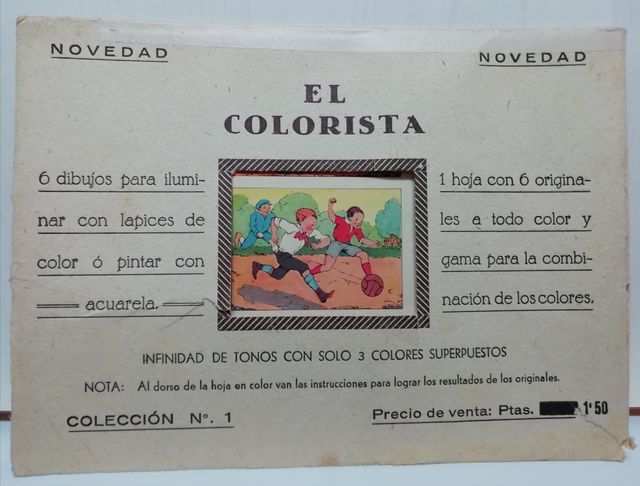 LÁMINAS MUY ANTIGUAS DE COLOREAR Un sobre con 6 lá