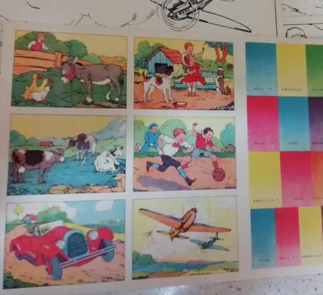 LÁMINAS MUY ANTIGUAS DE COLOREAR Un sobre con 6 lá