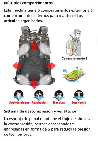 Mochila Táctica Militar Camuflaje Molle Assault Pa