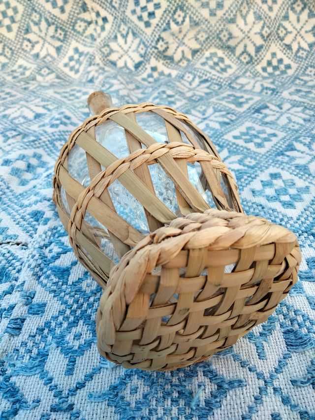 Fine olio aceto vetro soffiato mai usat