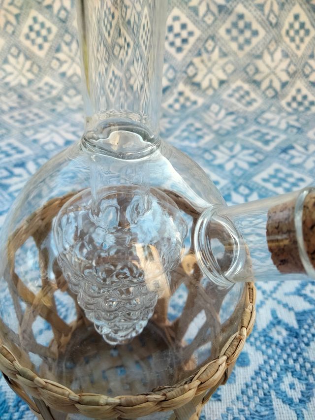 Fine olio aceto vetro soffiato mai usat