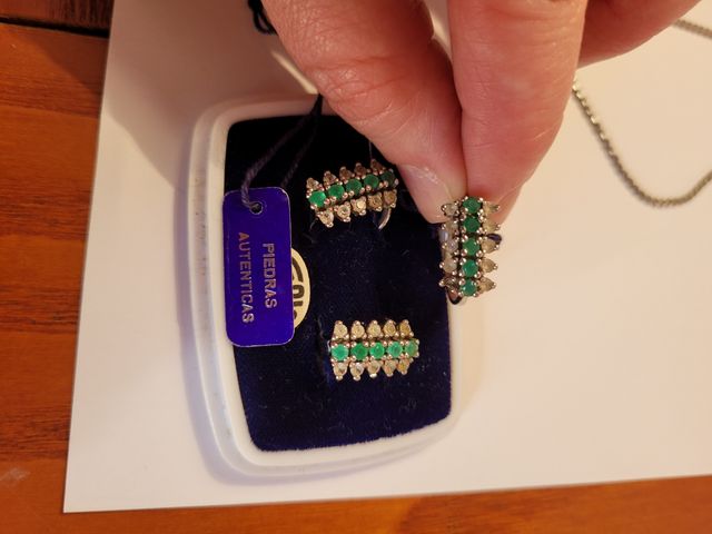 Conjunto de plata y piedras naturales