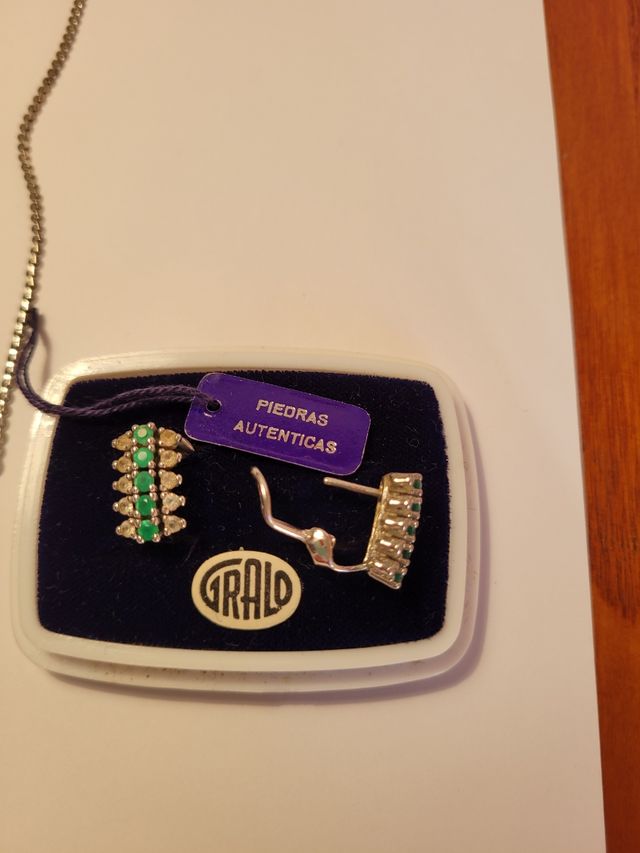 Conjunto de plata y piedras naturales