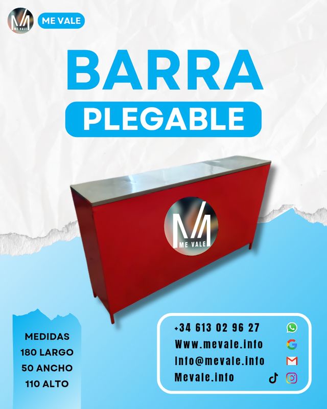 Alquiler barra plegable 