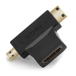 Adaptador HDMI A Mini HDMI+Micro HDMI
