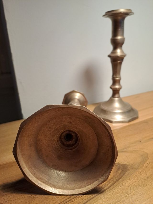 Coppia di porta candele o base lume 19cm