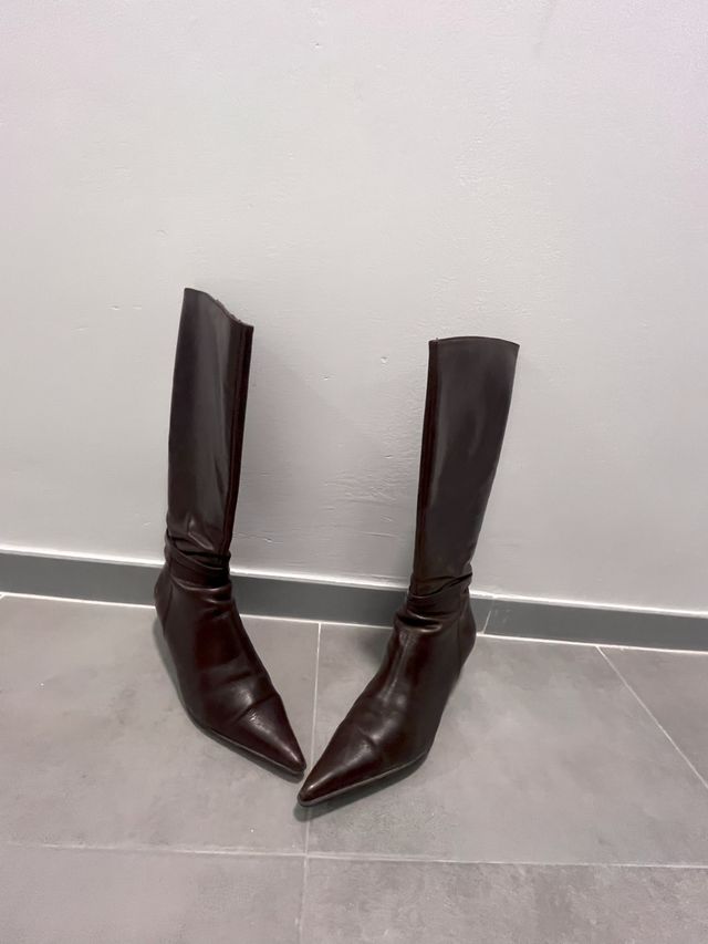 Botas marrones de piel T 40