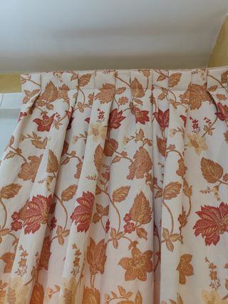 Cortinas salon loneta flores