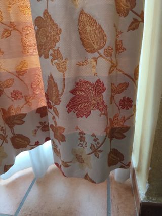 Cortinas salon loneta flores