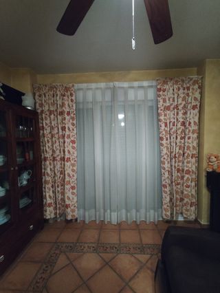 Cortinas salon loneta flores