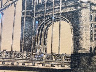 Antiguo cuadro con lamina. Puente de Londres