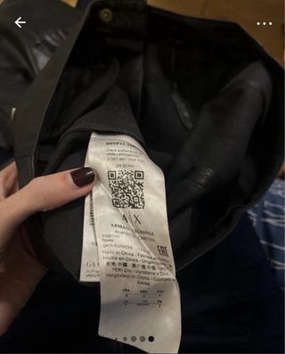 Pantalones cuero negros Armani