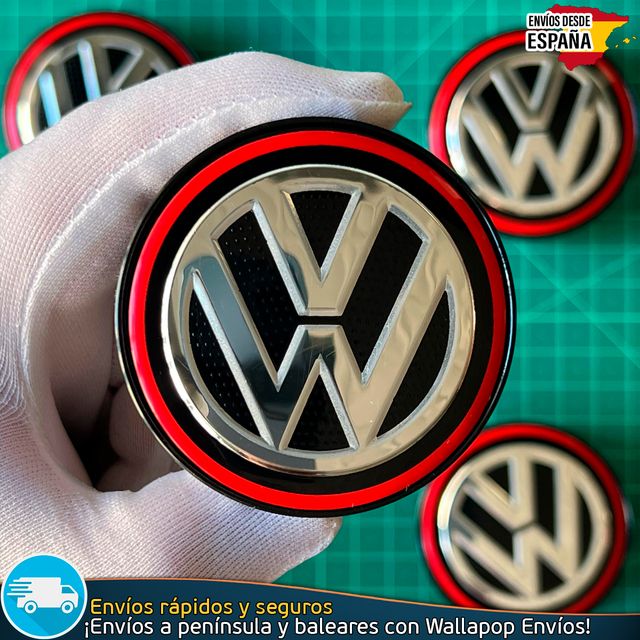 X4 Tapacubos Volkswagen 60mm Tapas negras Llantas