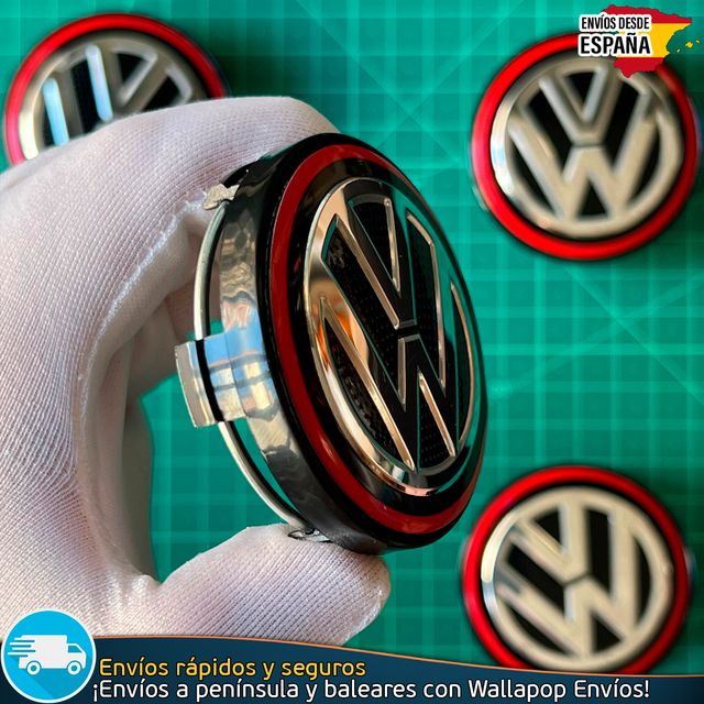 X4 Tapacubos Volkswagen 60mm Tapas negras Llantas