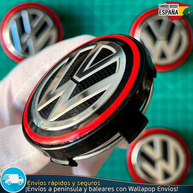 X4 Tapacubos Volkswagen 60mm Tapas negras Llantas
