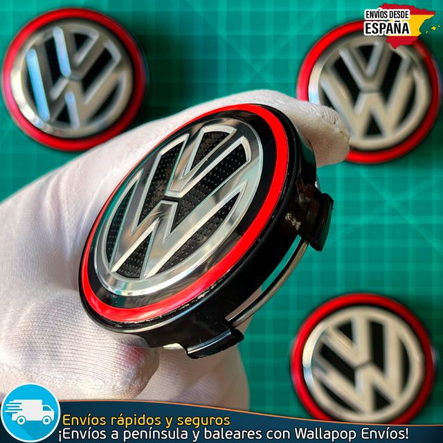 X4 Tapacubos Volkswagen 60mm Tapas negras Llantas