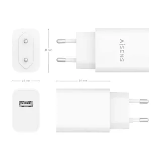 2x1. Cargador rápido USB 10W + cable USB a USB-C