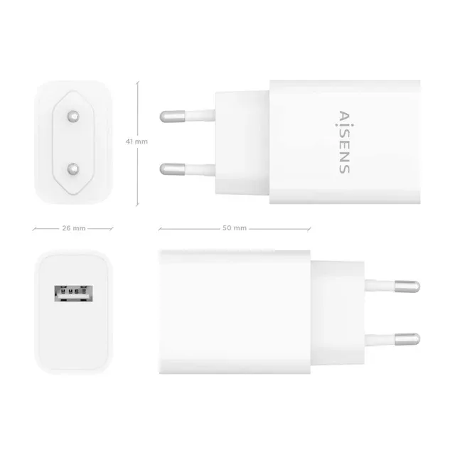 2x1. Cargador rápido USB 10W + cable USB a USB-C