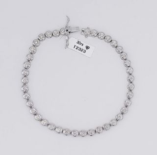 Pulsera Riviere chatones de Oro de 18k.