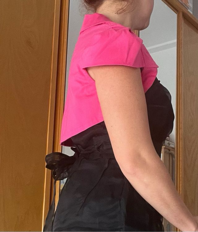 Chaqueta manga corta rosa