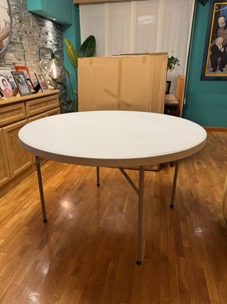 Mesa redonda plegable 120cm