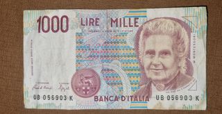 Billete 1.000 liras Italia